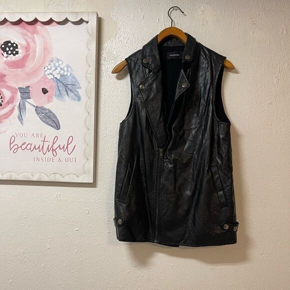 MinkPink vegan leather biker vest - Picture 4 of 8